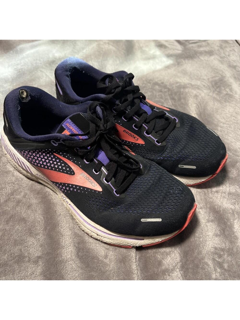 Brooks Adrenaline GTS 22 Women Running Shoes Navy Purple Pink Size 10D  Wide